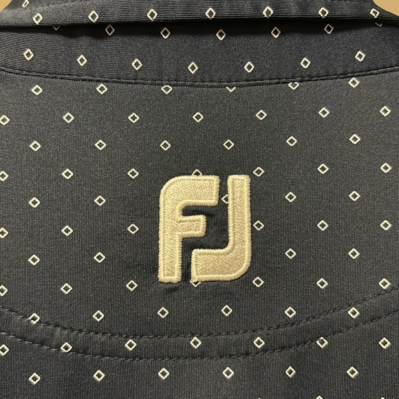 Footjoy golf polo. Size Large. Blue with white diamonds. - Picture 3 of 5